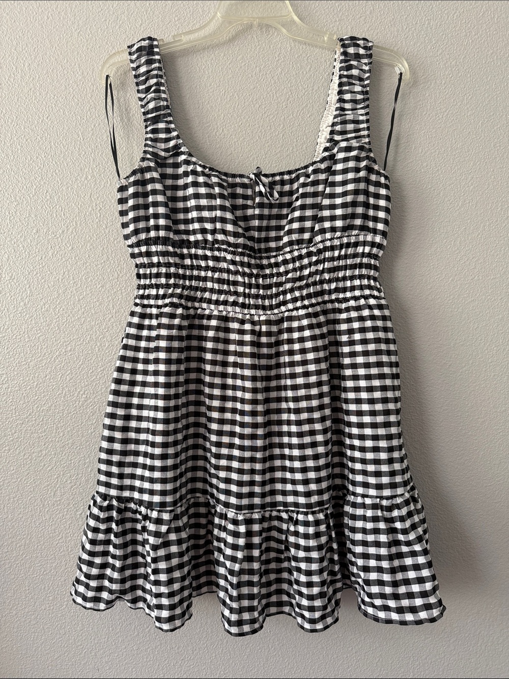 Black and White Gingham Sleeveless Sundress